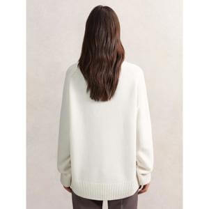 REISS Brooklyn Wool-Cashmere Cream Roll-Neck Jumper